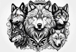Wolfs and 4 cubs tattoo idea