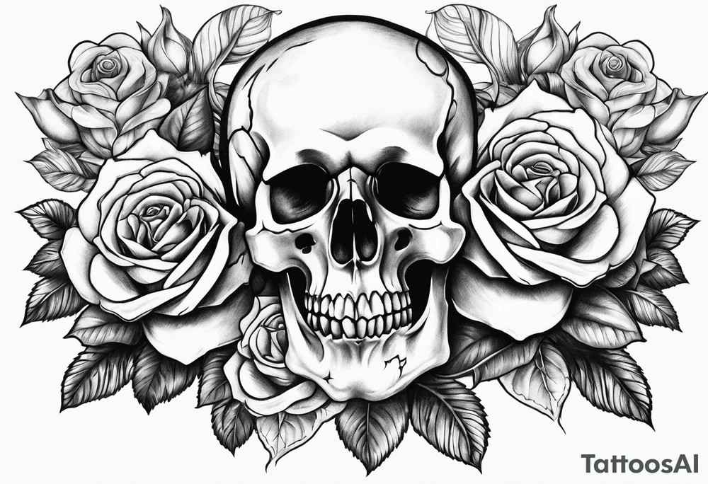 Skulls and roses tattoo idea