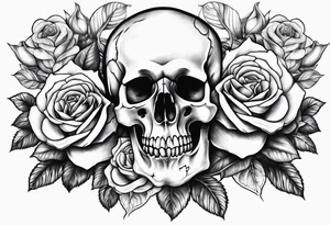 Skulls and roses tattoo idea