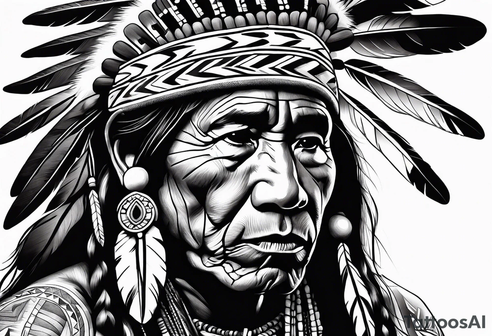 Tohono Oʼodham Native American tribe tattoo idea