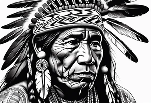 Tohono Oʼodham Native American tribe tattoo idea