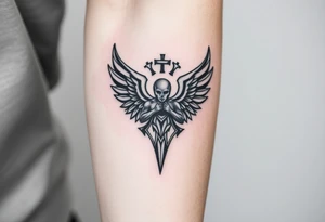 Powerful archangel, warrior, holy angel army tattoo idea