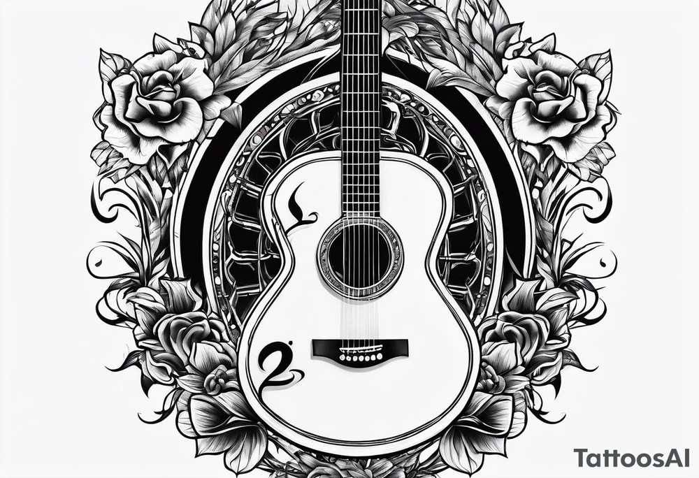 heavy metal music with guitar and vocals tattoo idea