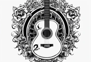 heavy metal music with guitar and vocals tattoo idea