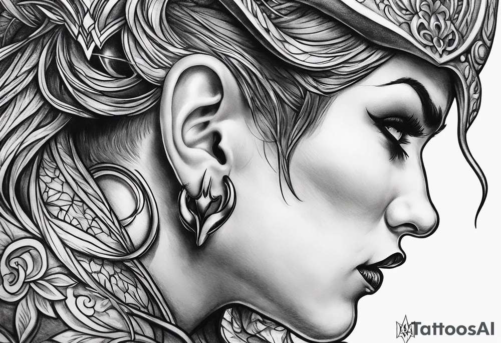 a devil whispering in my ear tattoo idea