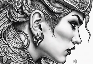 a devil whispering in my ear tattoo idea