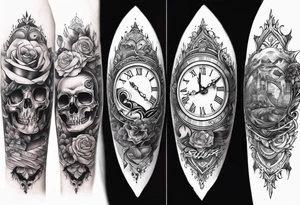 time travel lower sleeve design tattoo idea