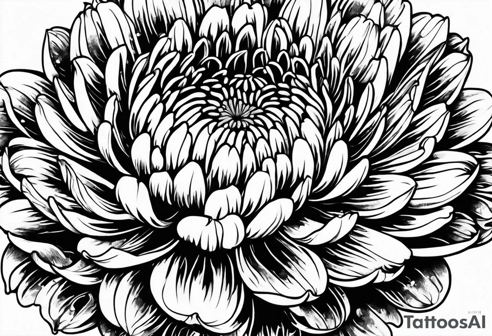 single chrysanthemum flower tattoo idea