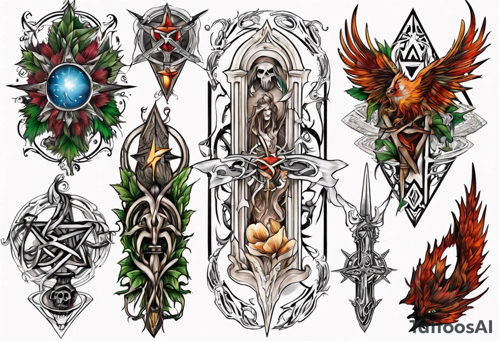 pagan vertical tattoo idea