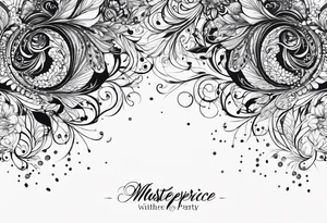 Script in a cursive font of the following words “There’s glitter on the floor after the party…” with sparkle designs tattoo idea