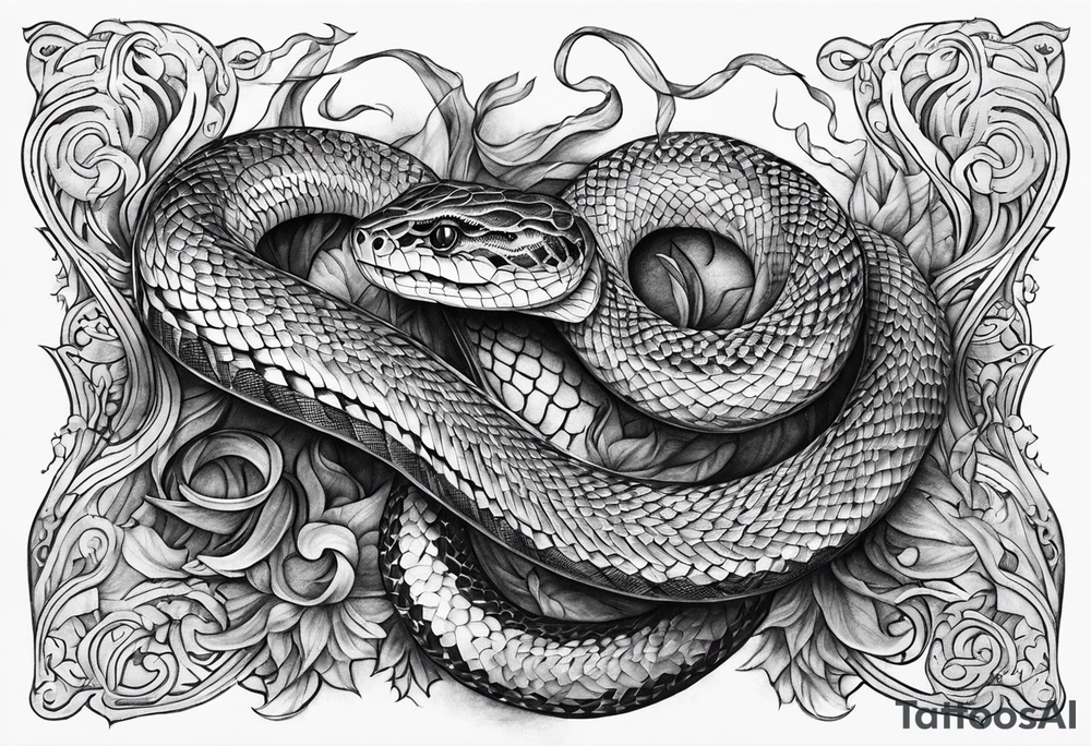 Sea mythical snakes tattoo idea