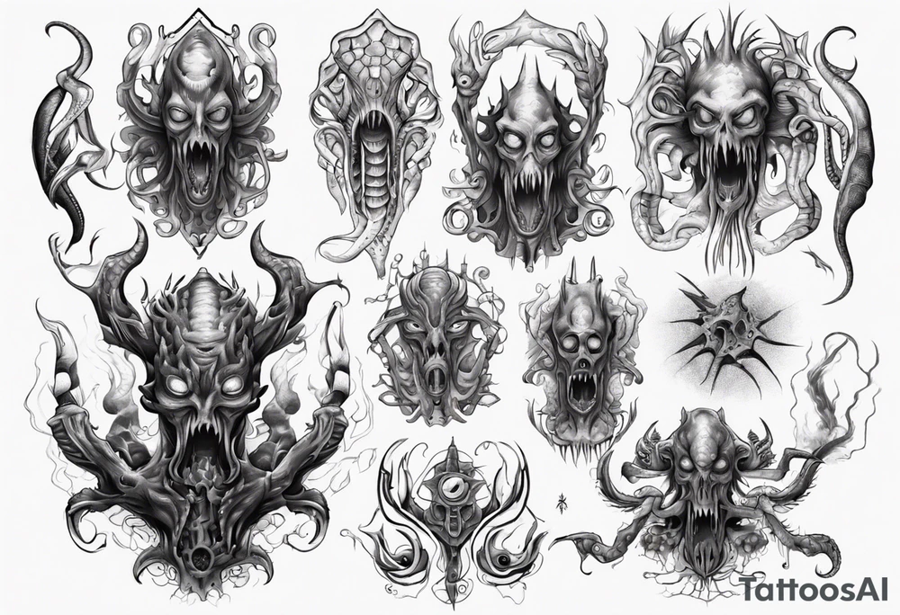 lovecraft monster for arms and forearms tattoo idea lovecraft monster for arms and forearms tattoo idea