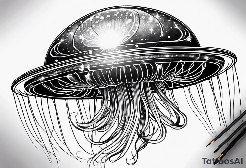 Space jellyfish tattoo idea