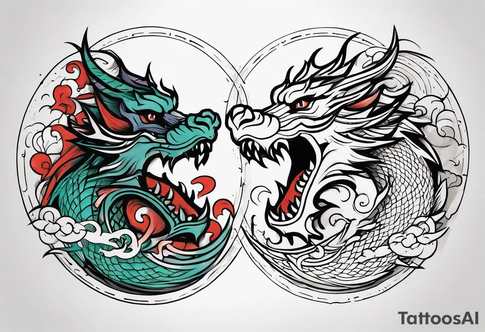 roaring dragons tattoo idea