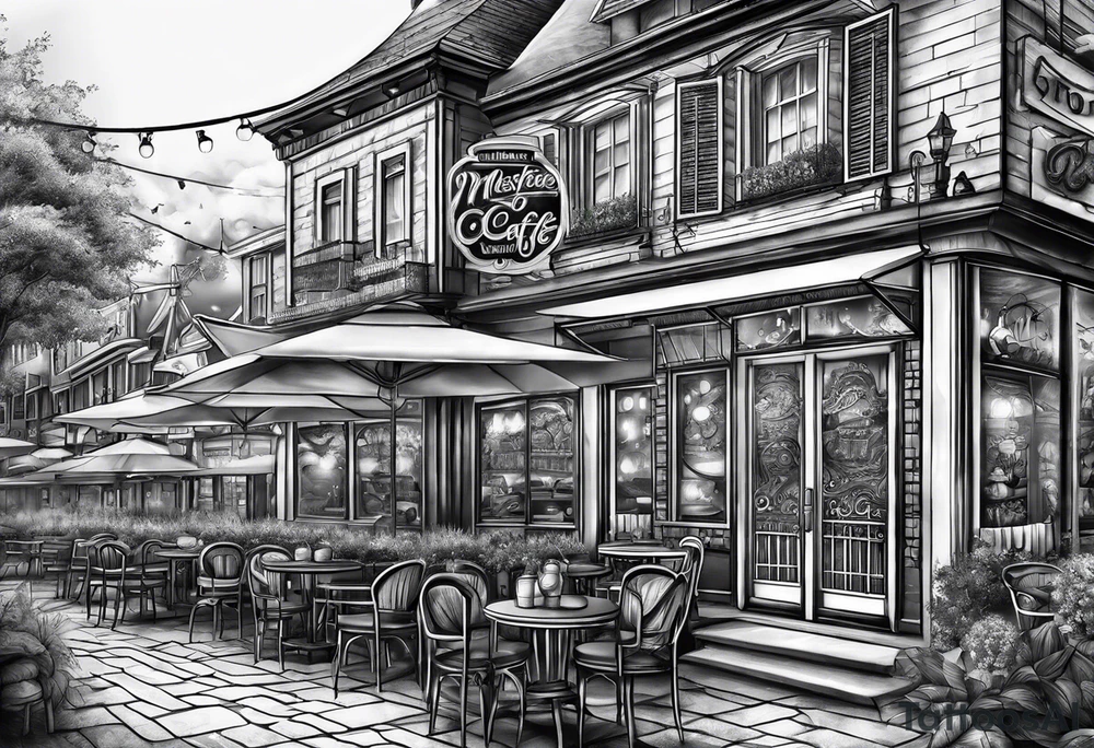 Town cafe tattoo idea