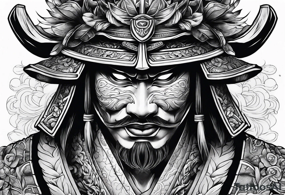 samurai mask tattoo idea