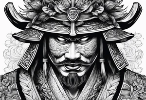 samurai mask tattoo idea