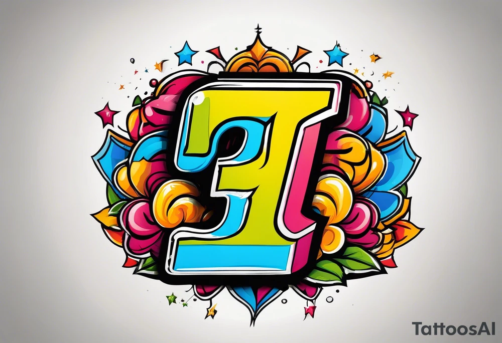 I would like a tattoo, featuring only 
number 13 in a colorful old school style. tattoo idea