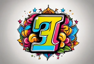 I would like a tattoo, featuring only 
number 13 in a colorful old school style. tattoo idea