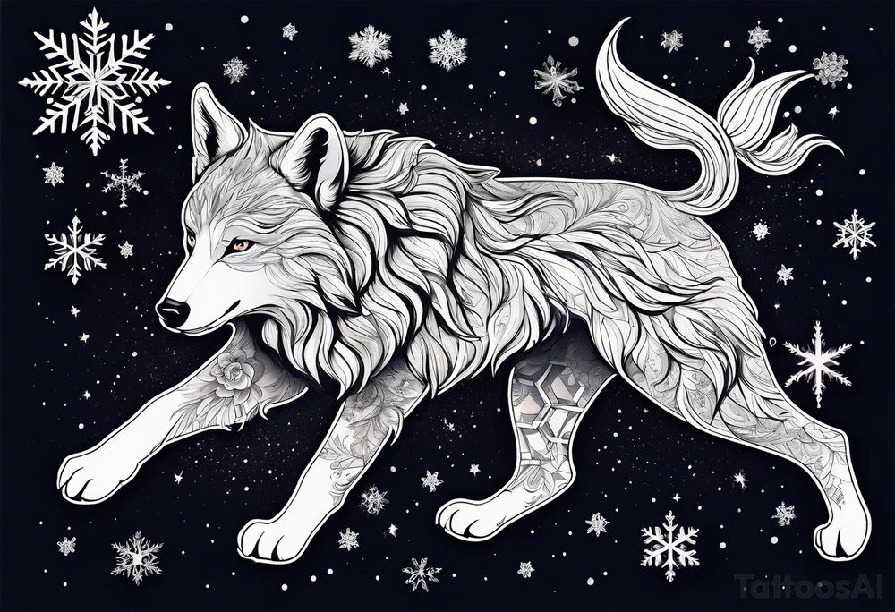 Constellation, animal, snowflake tattoo idea