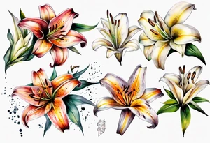 Lilies around the forearm tattoo idea