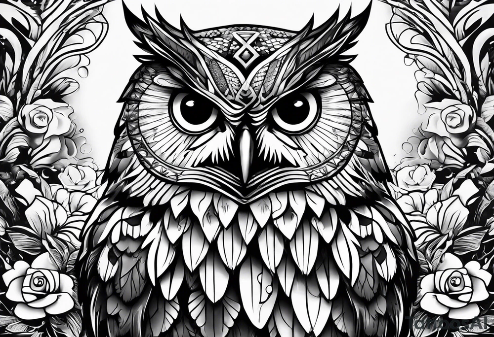 king evil owl tattoo idea
