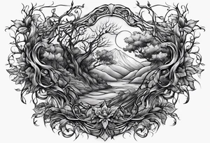 long decaying vines tattoo idea