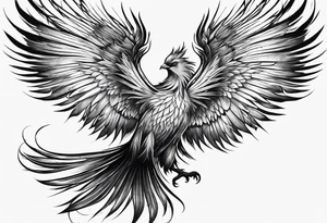 Phoenix bird flying and fading
, tattoo idea