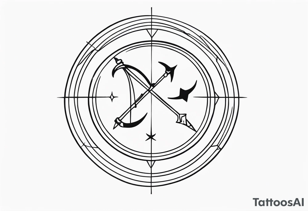Sagittarius and cancer zodiac sign tattoo idea