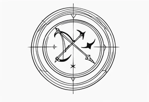 Sagittarius and cancer zodiac sign tattoo idea