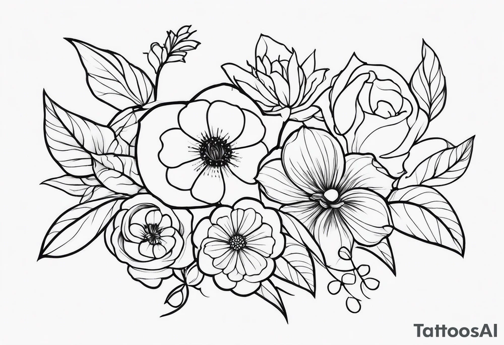 ornaments of flowers tattoo idea