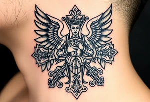 Archangel Michael in armour
A large Orthodox cross with ornate detailing
Christ Pantocrator face (very traditional Orthodox icon style)
Saints like St. Nicholas or St. Andrew tattoo idea
