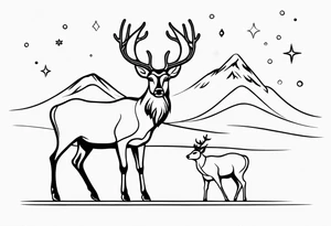 north pole reindeer tattoo idea