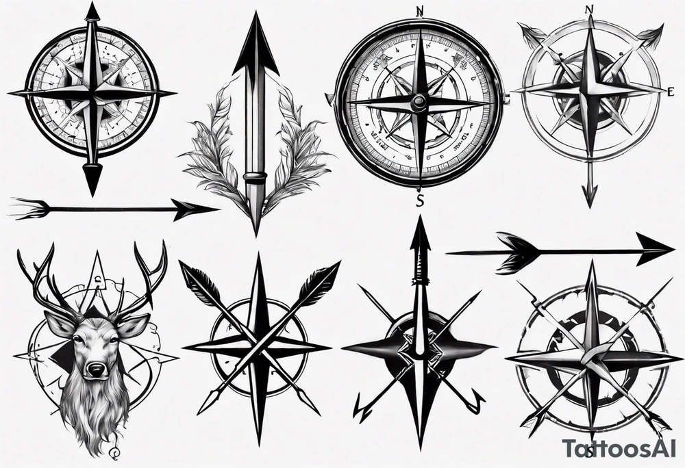 compass with a hunting arrow going through it vertically tattoo idea compass with a hunting arrow going through it vertically tattoo idea