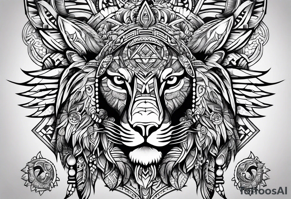 Aztec animal tattoo idea