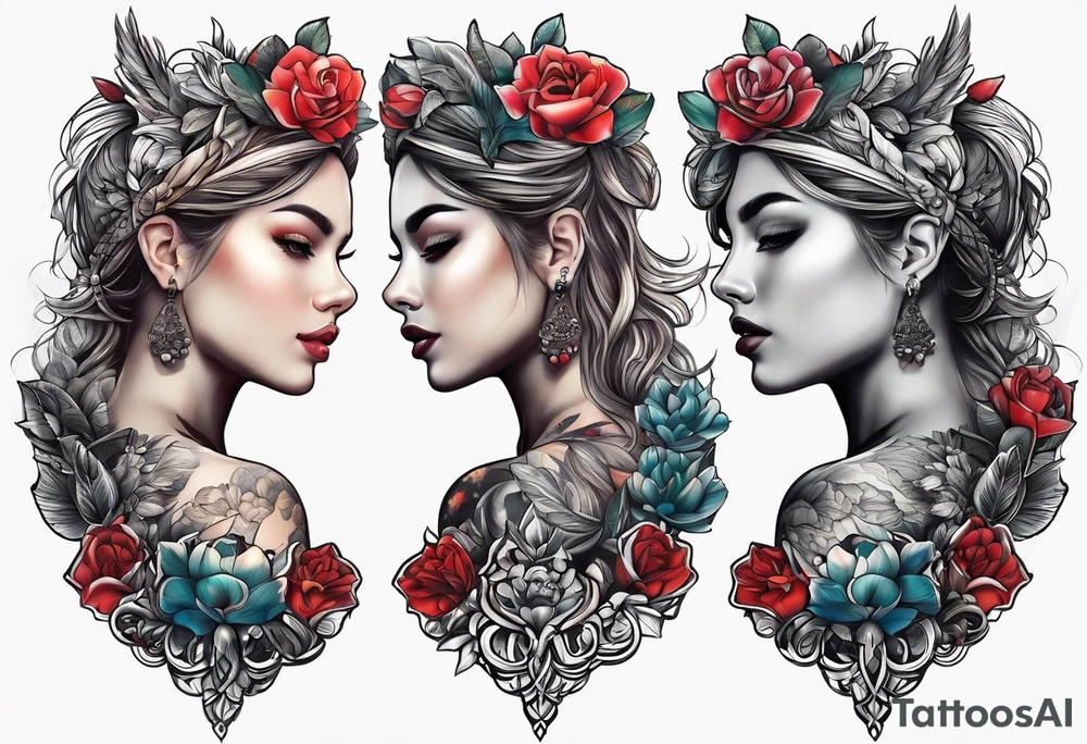 kids picture on arm tattoo idea