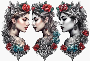 kids picture on arm tattoo idea