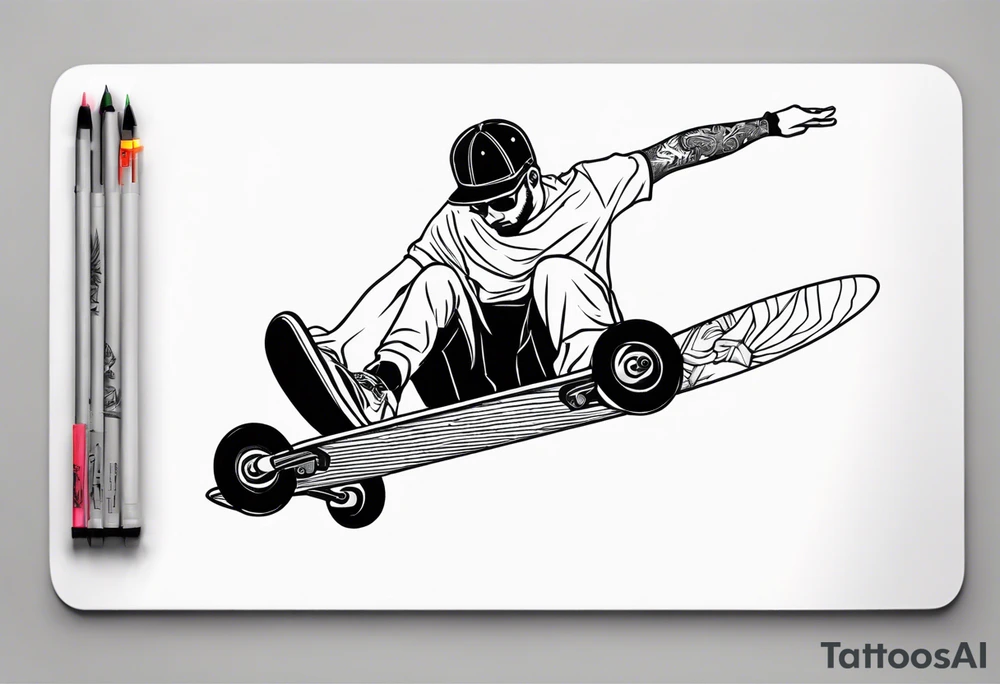 skateboard ride tattoo idea