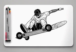 skateboard ride tattoo idea