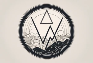 letter delta inside a circle, subtle, for a young woman tattoo idea