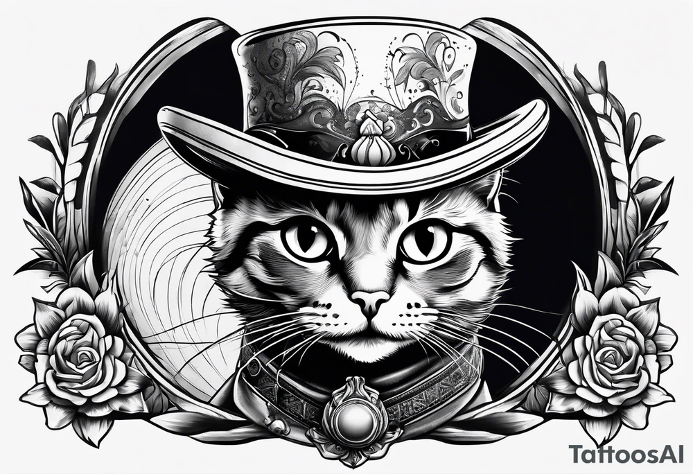 cat with a hat tattoo idea