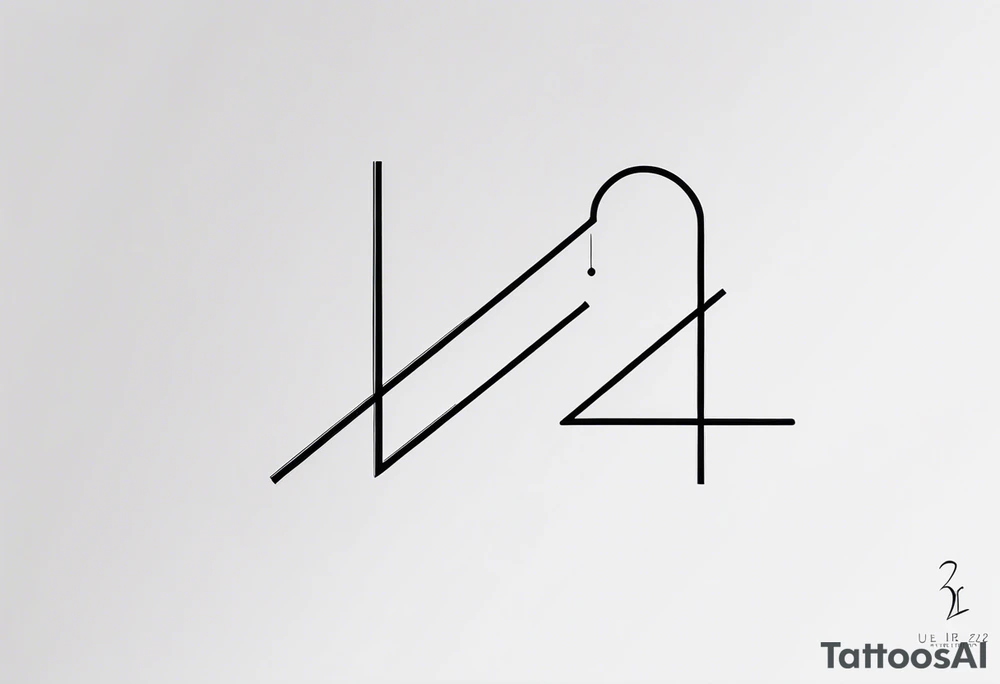 Minimalist tattoo design with ultra-thin lines, focused on the number 22, symbolizing love and the deep connection with my partner, who is the love of my life. The design should convey elegance and simplicity, with a symbolic touch suggesting unity, such as two parallel lines or elements representing balance and eternal love. I prefer a clean, modern style in black ink, suitable for a discreet location like the forearm or wrist tattoo idea
