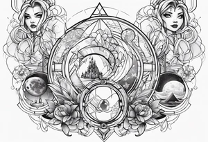 futuristic disney characters tattoo idea