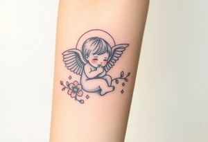 Honouring an angel baby and rainbow baby tattoo idea