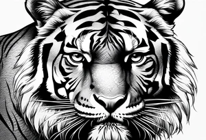 Tiger with owl eyes tattoo idea