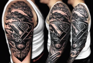 with a juctice emblem a knife and scale tattoo idea