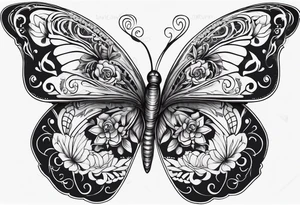 butterfly day of the dead tattoo idea