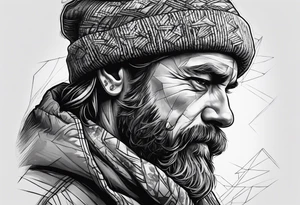 Homeless, man, tattoo idea