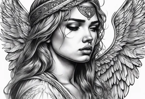 crying broken angel tattoo idea