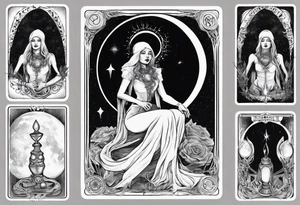 The High Priestess and the moon. TArot. tattoo idea